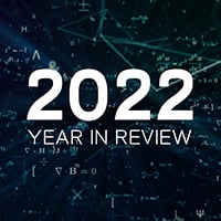 Equation background with 2022 Year in Review text overtop