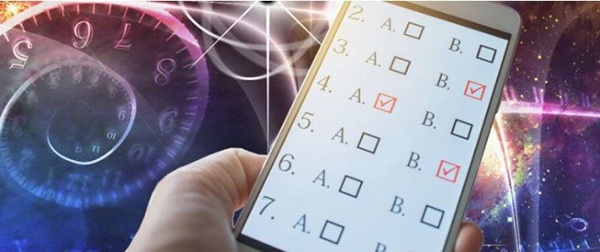 Quiz on Smartphone in User's Hand